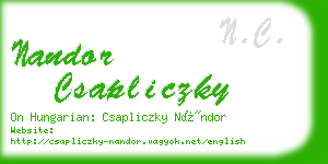 nandor csapliczky business card